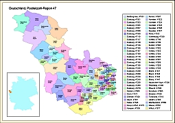 Deuschland PLZ-Karte, Region 47