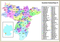 Deuschtland PLZ-Karte, Region 76