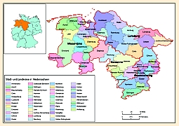 Stadt- und Landkreise Niedersachsen