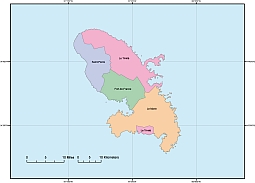 Your-Vector-Maps.com Administrative divisions of Martinique