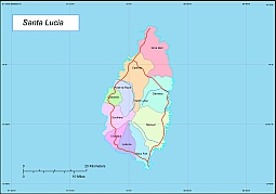 Your-Vector-Maps.com Saint Lucia free map