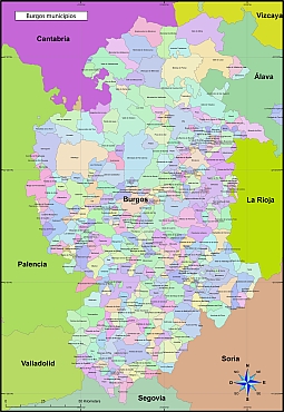 Your-Vector-Maps.com Municipalities in the province of Burgos