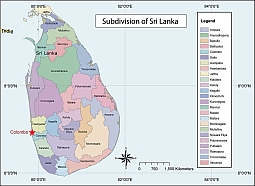 Subdivision map of Sri Lanka