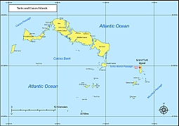 Turks and Caicos free map