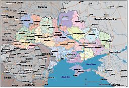 Your-Vector-Maps.com Ukraine province and capitals. Vector file