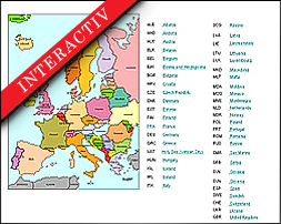 Interactiv powerpoint presentation from Europe.47 slides. Flags and country outline included.