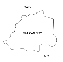 Vatican City (Holy City) free contourline map
