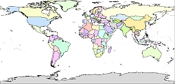 Rectangular color vector world map