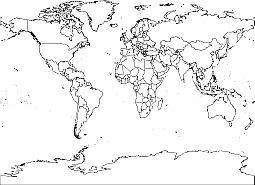 Your-Vector-Maps.com World countries. Outline.Gall projection.