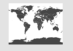 World countries. Black filled outlines.