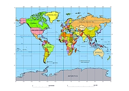 World rectangle vector map,pdf & Illustrator