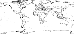 Your-Vector-Maps.com World map. Outline. WGS1984 projection.