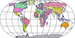 Your-Vector-Maps.com Colored ellipsoid basic maps of world