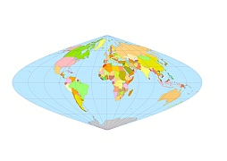Sinusoidal projection vector world map.