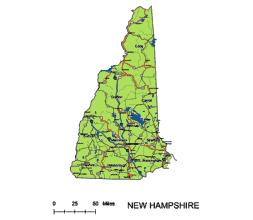 Your-Vector-Maps.com New Hampshire State vector road map.