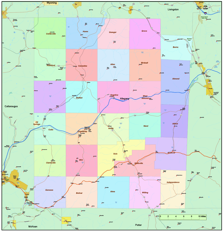 US-NY-Allegany county map