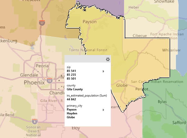 Arizona-zip-codes-in-Excel-3dmap