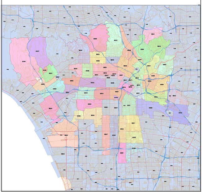 Los Angeles Zip Codes And Streets 