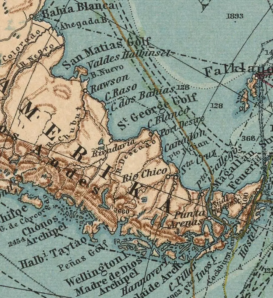 Detail from South Pole map