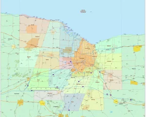 Monroe County vector map, NY