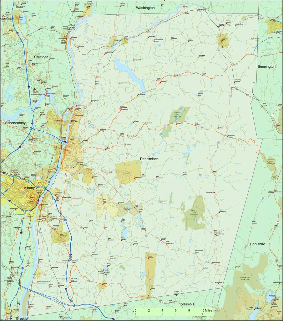 US-NY-Rensselaer-county-map