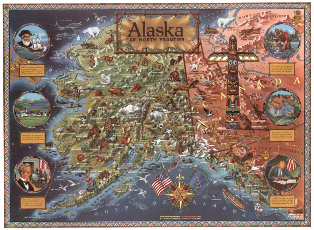 Color pictorial map of Alaska
