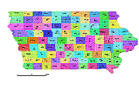 Your-Vector-Maps.com Details of counties and municipalities of Iowa state.Vector map