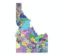 Preview of Idaho State zip codes vector map. ai, pdf format