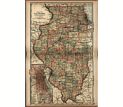 Illionis old map. 1891. Non vector map. Size:2997 x 5137 px