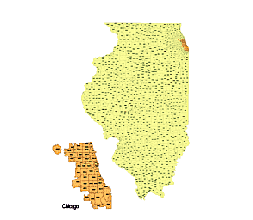 Preview of Illionis State zip codes vector map