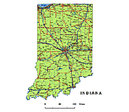 Preview of Indiana State vector road map.