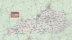 Kentucky state vector county map with jpg image at 72 ppi