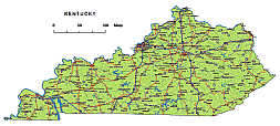 Preview of Kentucky State vector road map.