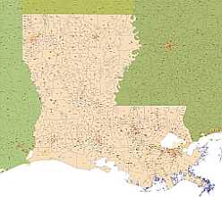 Louisiana zip code map