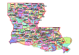 Preview of Counties and municipalities of Louisiana state map