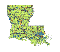 Your-Vector-Maps.com Preview of Louisiana State vector road map.
