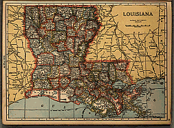Lousiana historical map.1927. National Map Company