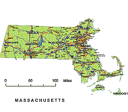 Preview of Massachusetts State vector road map.