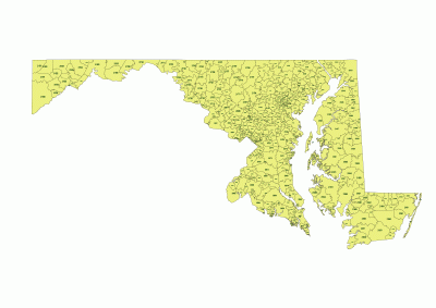 Preview of Maryland zip code vector map