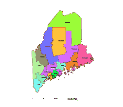 Maine state county Illustrator map
