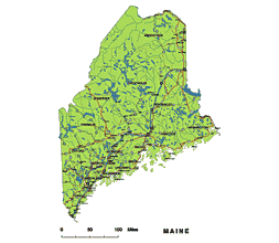 Maine state pdf and illustrator map