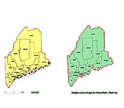Preview of Maine county vector map.ai, pdf, eps, wmf, cdr, pptx,