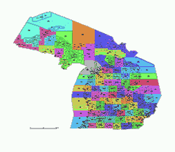 Preview of Michigan state subdivision map, County seats of MI