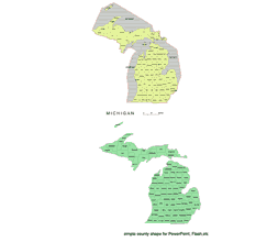 Your-Vector-Maps.com Preview of Michigan county map.ai, pdf, eps, wmf, cdr, pptx, jpg file