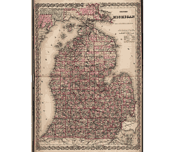 Michigan historical map.1886. Non vector map. 1671x2904 px