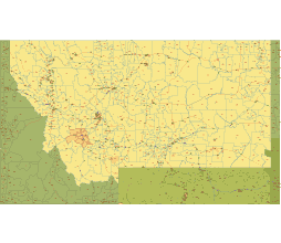 Montana zip code vector map. Postal codes map of MT.