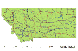 Preview of Montana State vector road map.