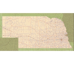 ZIP code map of Nebraska.