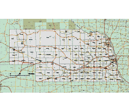 Nebraska county map. Illustrator CS version. 7 MB
