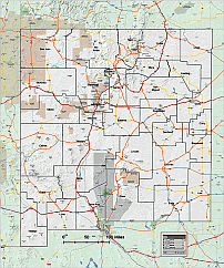 New Mexico county map with background image. 9 MB